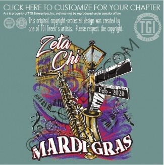TGI Zeta Chi Mardi Gras Saxophone