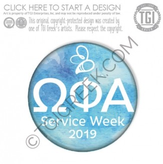 Omega Phi Alpha-GSU Service Week Button
