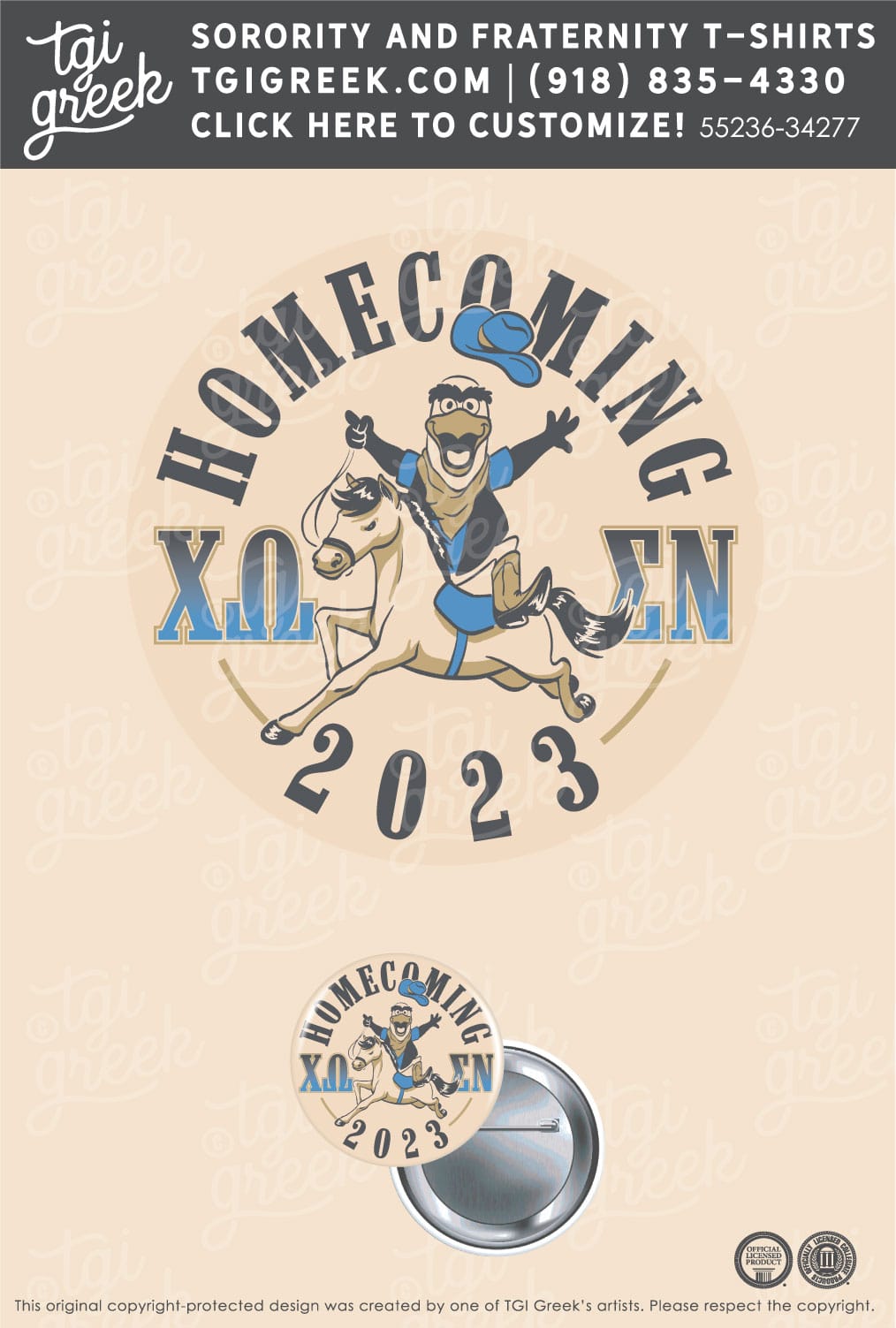 Chi Omega – GSU Homecoming Buttons
