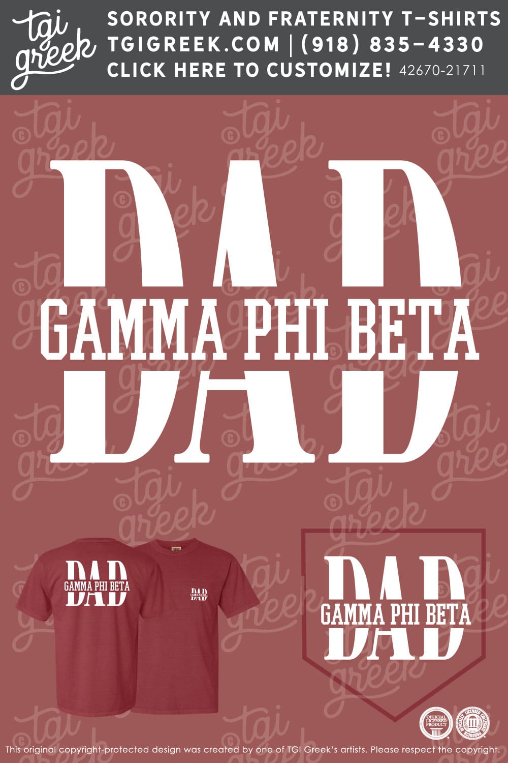 Gamma Phi Beta – OU Parents Club Dad Tee