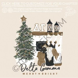 Delta Gamma – whimsical Xmas Fireplace