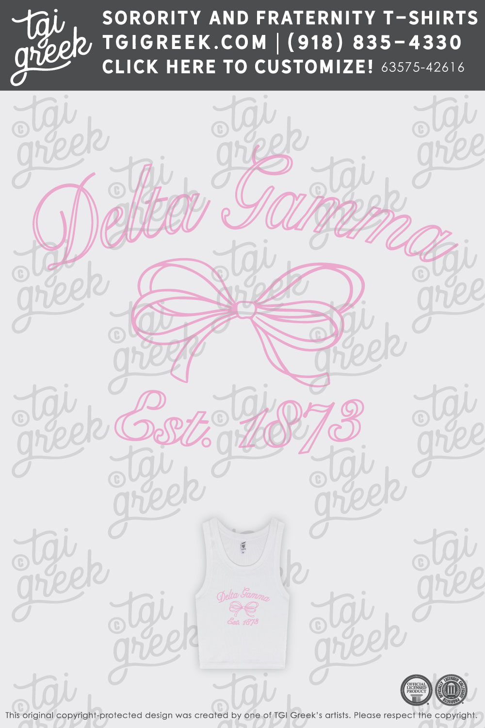 Delta Gamma – TXTECH Bow Merch Top