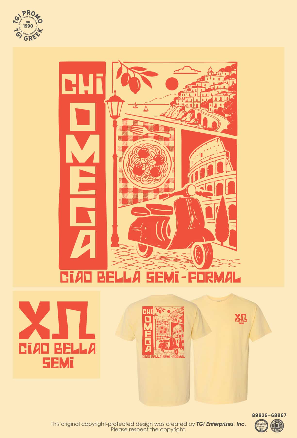 Chi Omega – TGI Greek New Stock Ciao Bella Semi