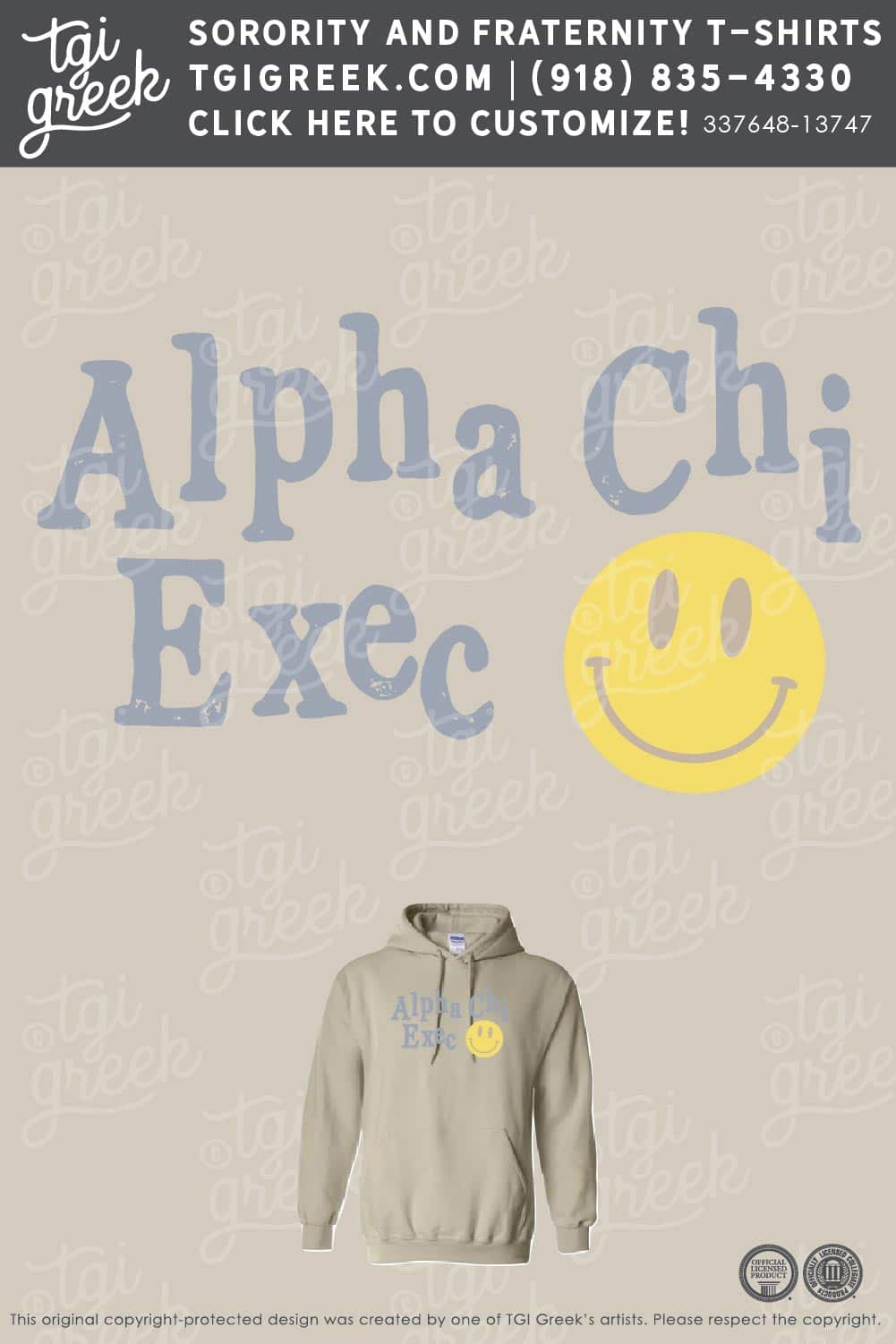 Alpha Chi Omega – Uniof Houston Exec Merch Smiley Face