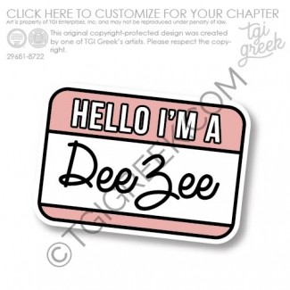 Delta Zeta – Bid Day Sticker Name Tag