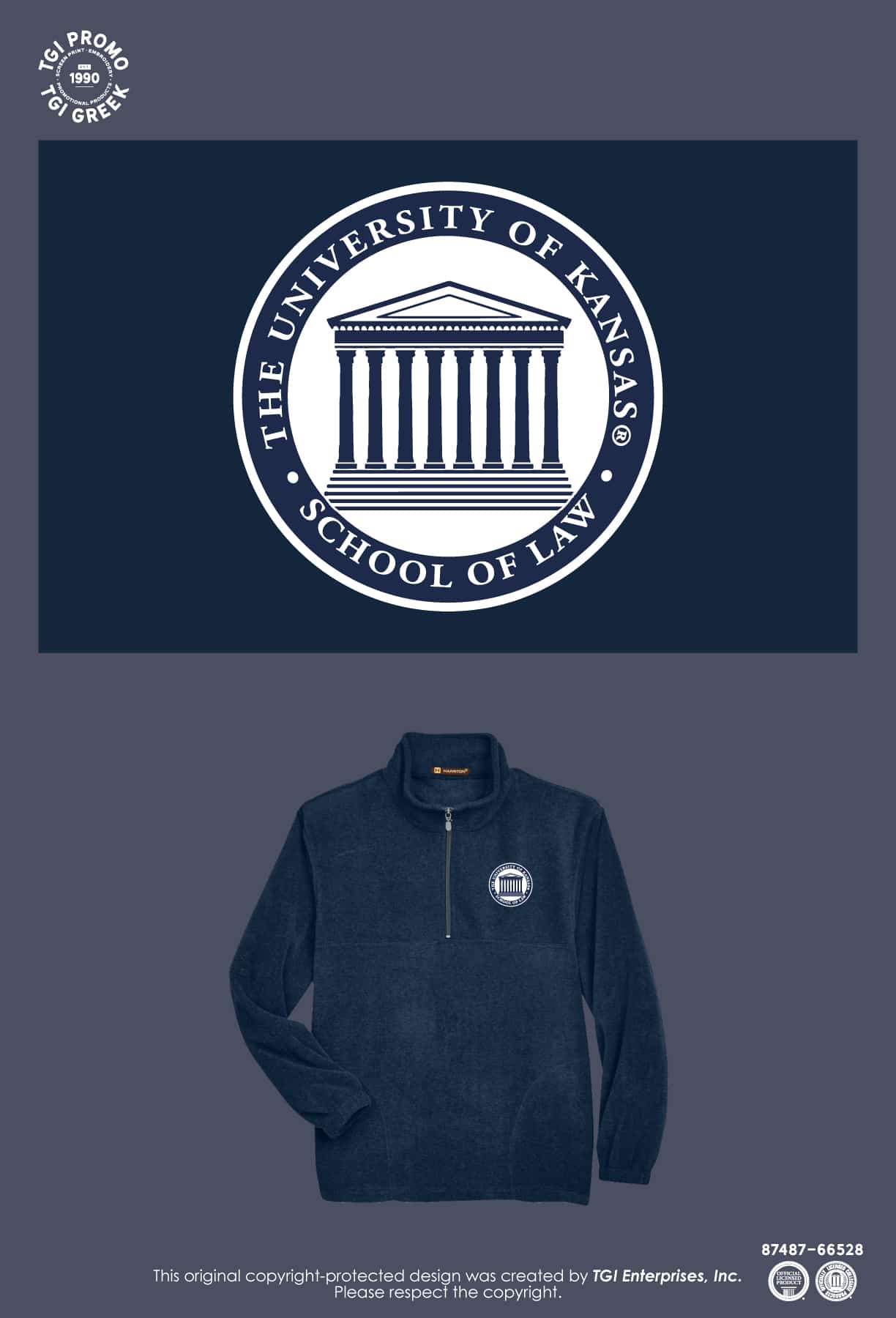 University of Kansas – Law Quarter Zip Jackets