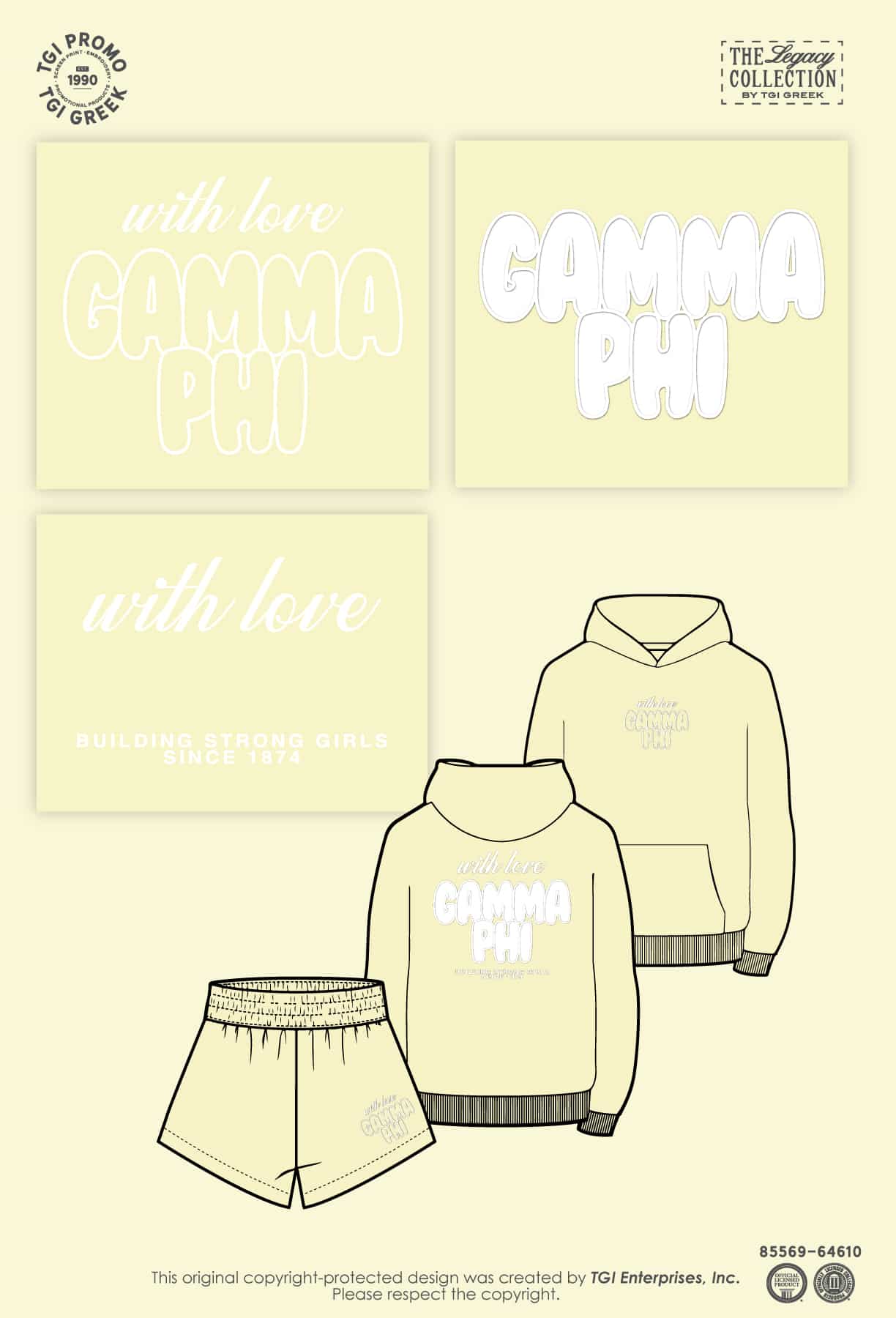 Gamma Phi Beta – TGI EMB Hoodie Short Set