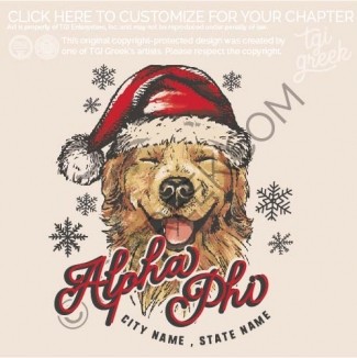 Alpha Phi – santa Golden Retriever