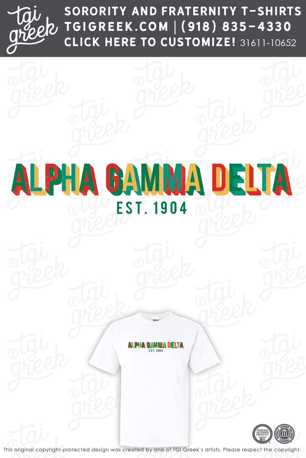 TGI- Alpha Gamma Delta Block Text