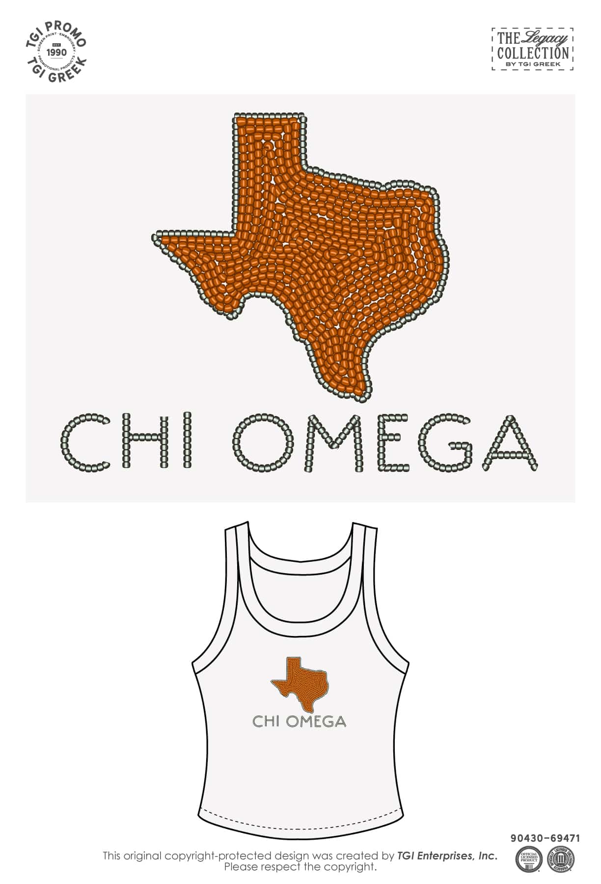 Chi Omega – TGI Greek UT Beaded