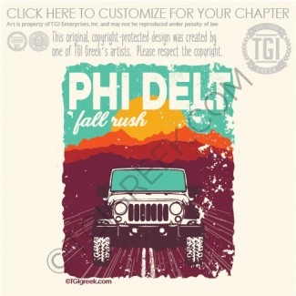 TGI-Phi Delta Theta posterized Jeep