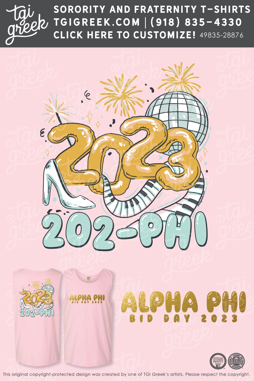 Alpha Phi – CLEM Bid Day Tanks