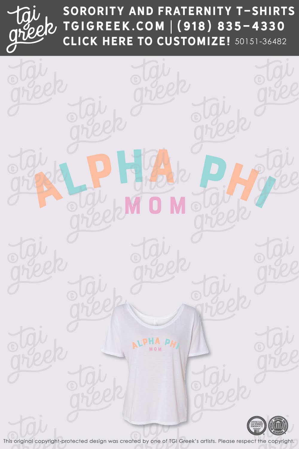 Alpha Phi – OU Mom Tee Colorful