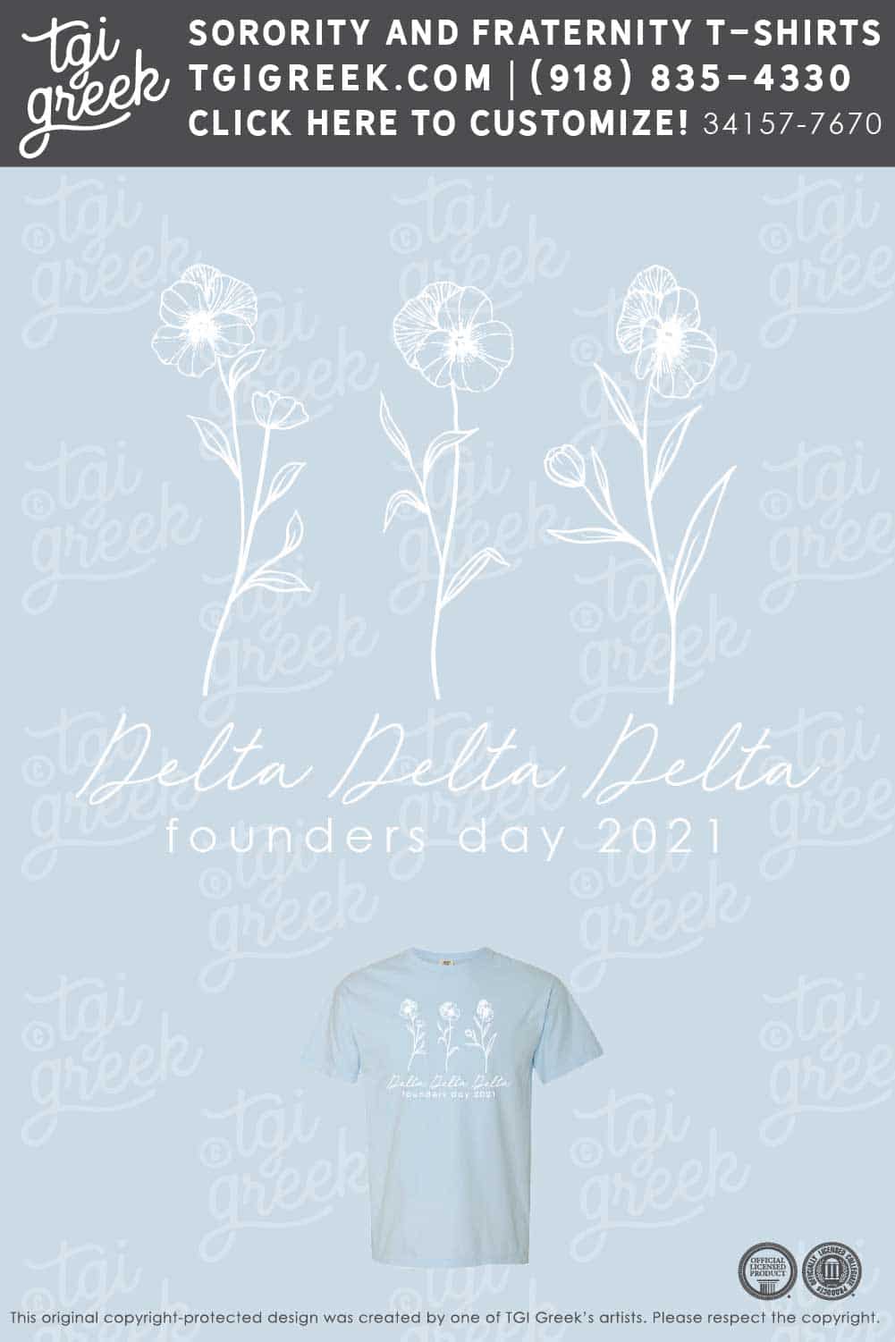 Delta Delta Delta – KSU Flower Shirt