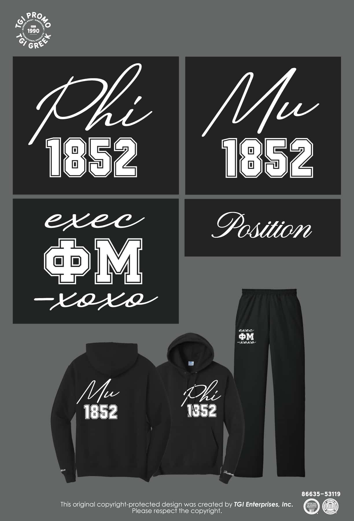 Phi Mu – IUB Exec Hoodie Set