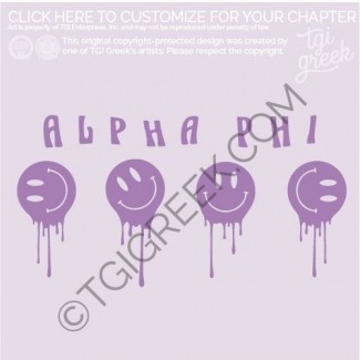 Alpha Phi – Smiley Face Drip