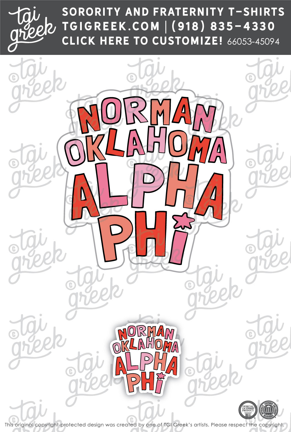 Alpha Phi – OU Sticker Two