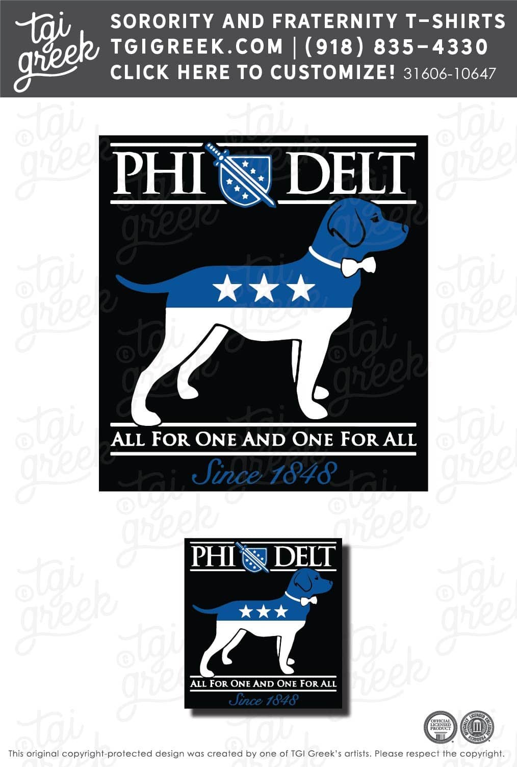Phi Delta Theta – ARSU Dog Sticker
