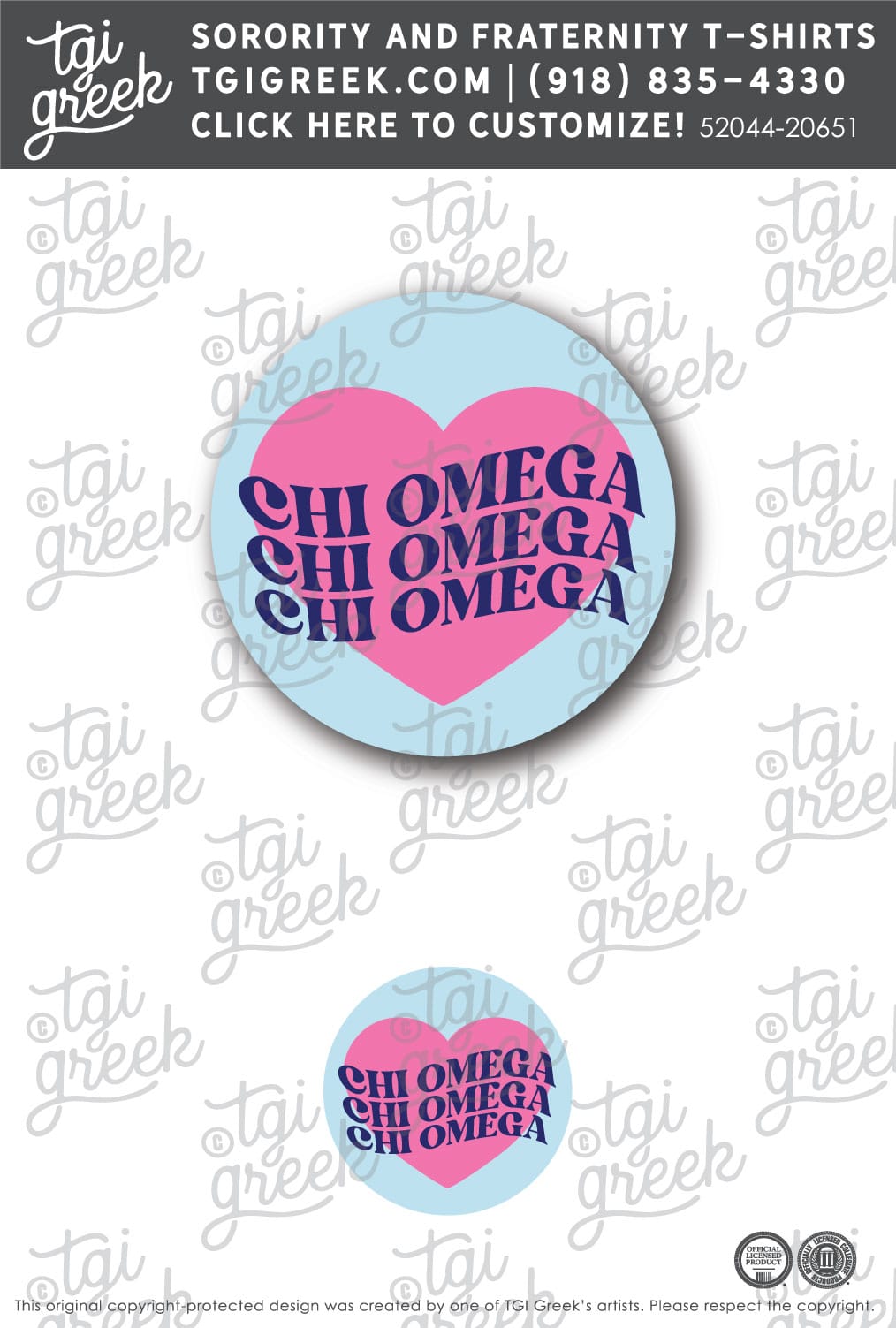 Chi Omega – GSU Gameday Sticker Heart