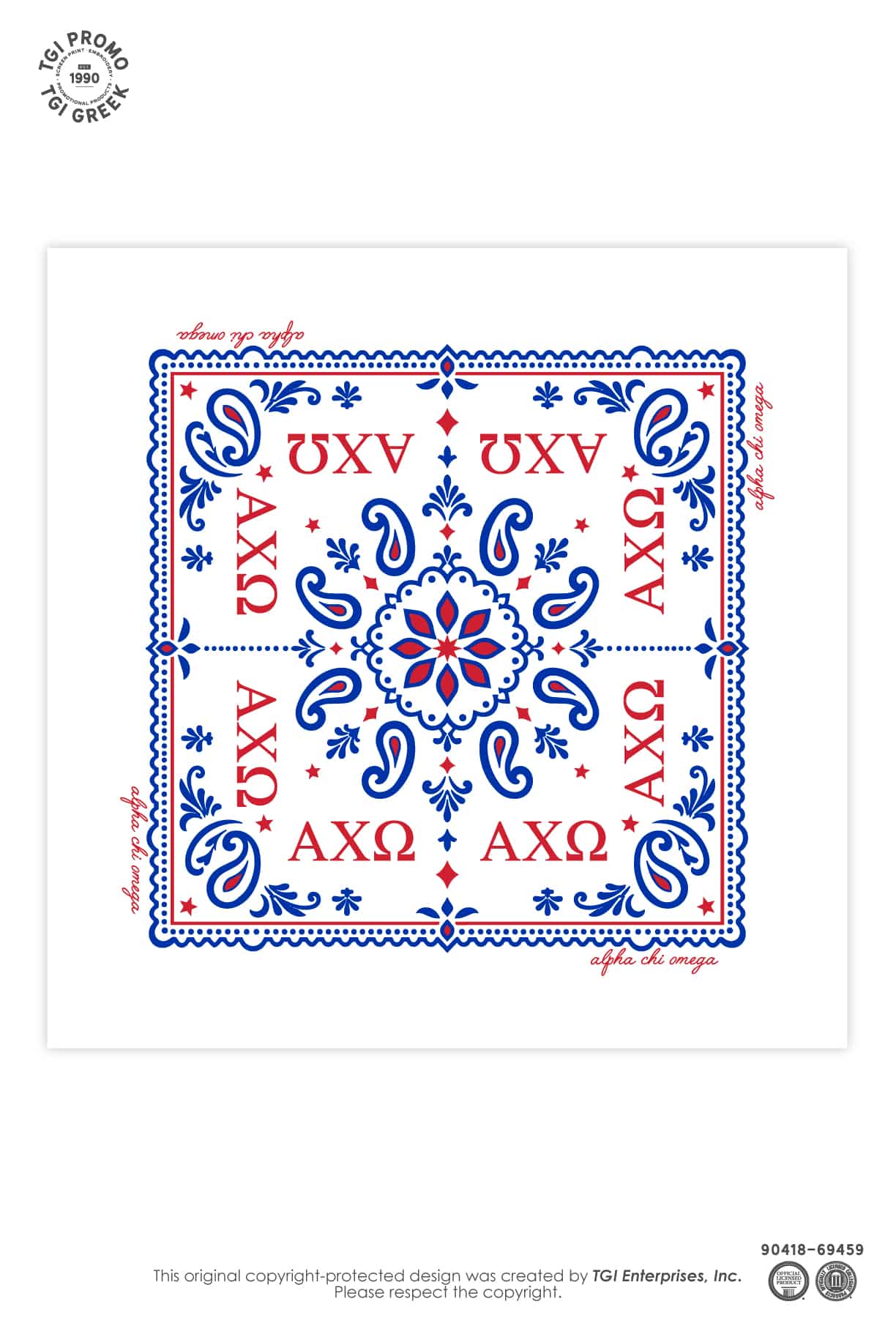 Alpha Chi Omega – TGI Greek SMU Bandana