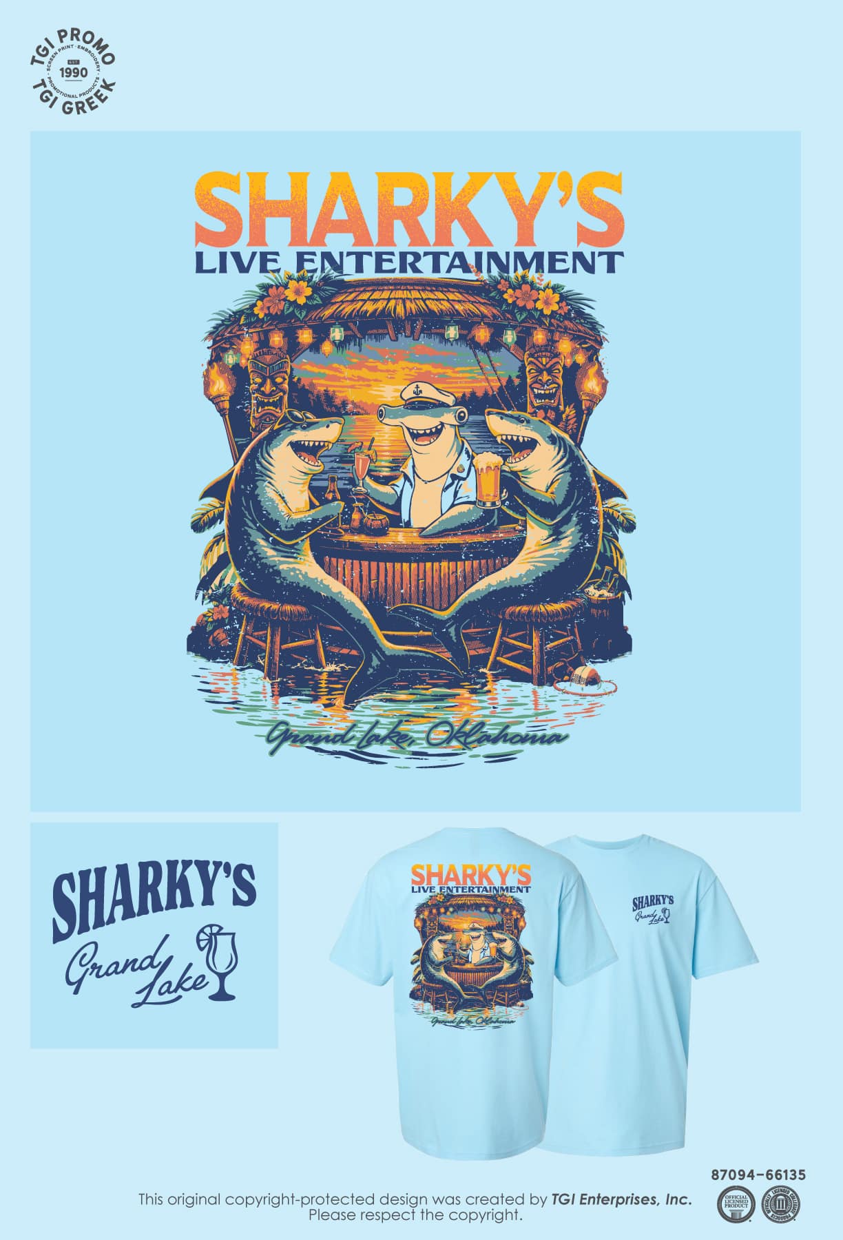 Sharky’s Grand Lake – Sharks At The Bar Tee