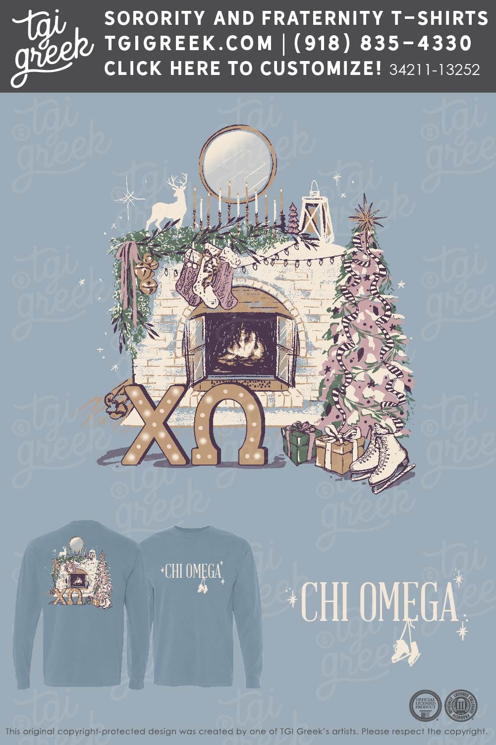 Chi Omega – Holiday Fireplace