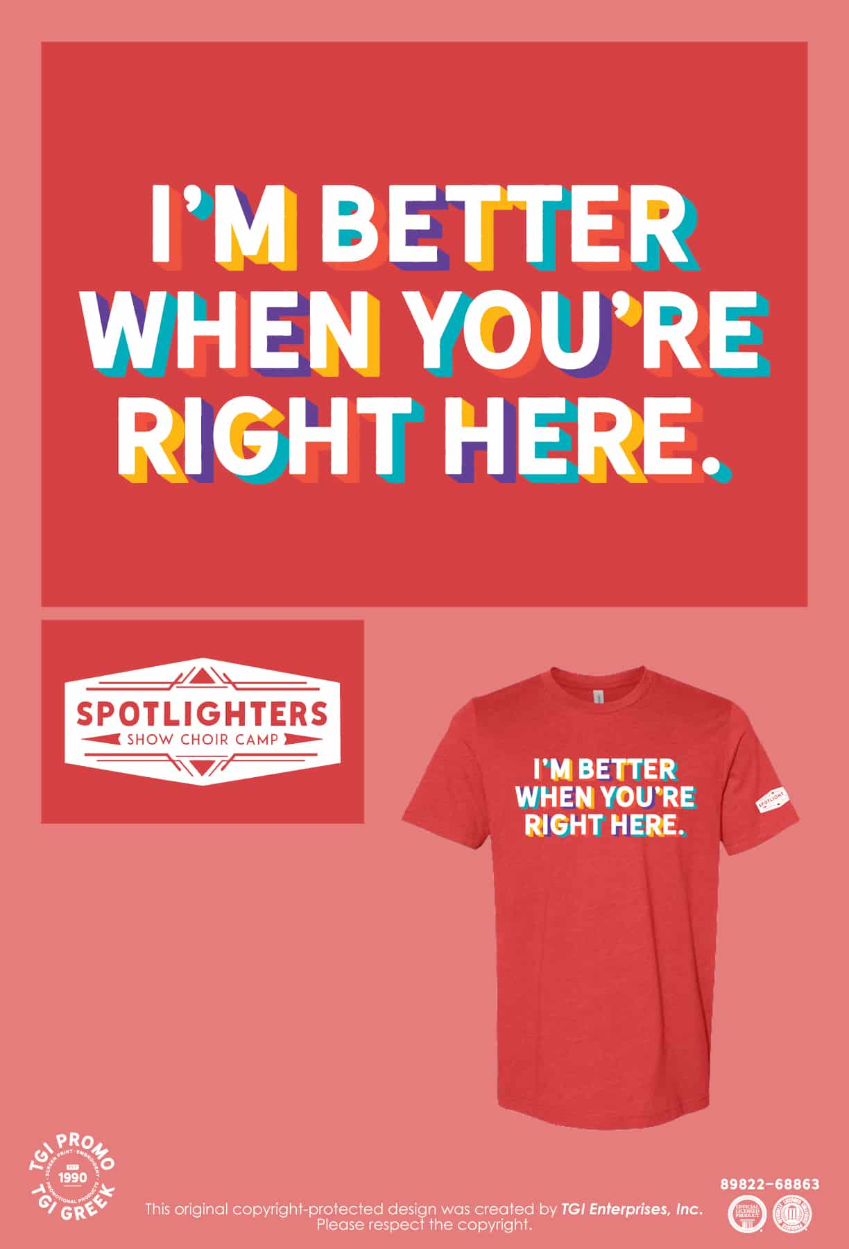 Spotlighters Show Choir Camp – Staff Lyric Shirt