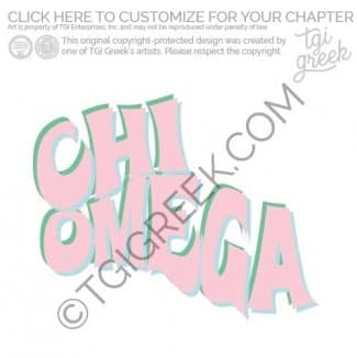 TGI – Chi Omega Wavy Type