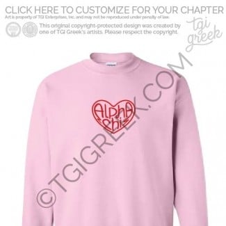 Alpha Chi Omega – OU Heart Crewneck