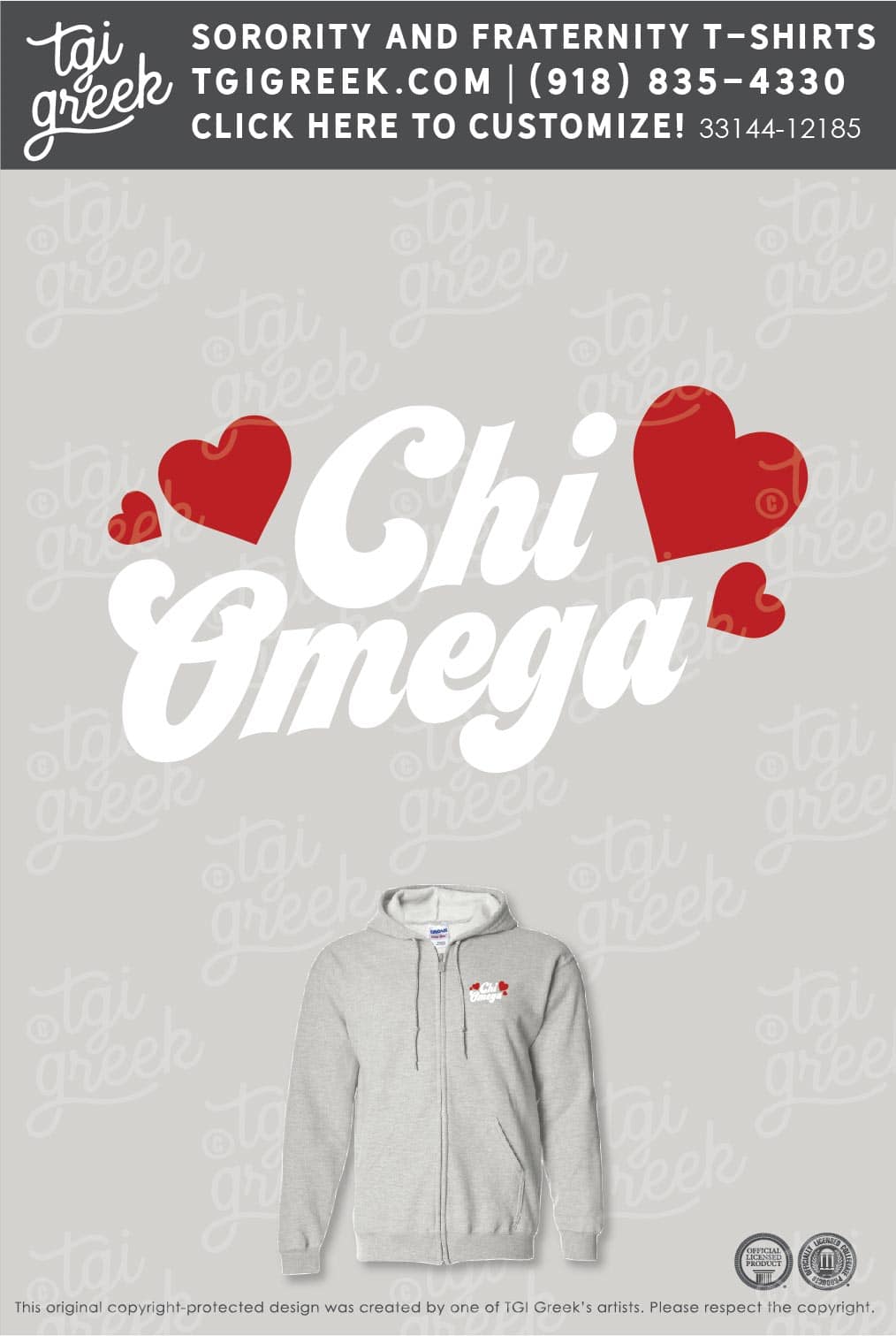 Chi Omega – KU Heart Hoodie Set
