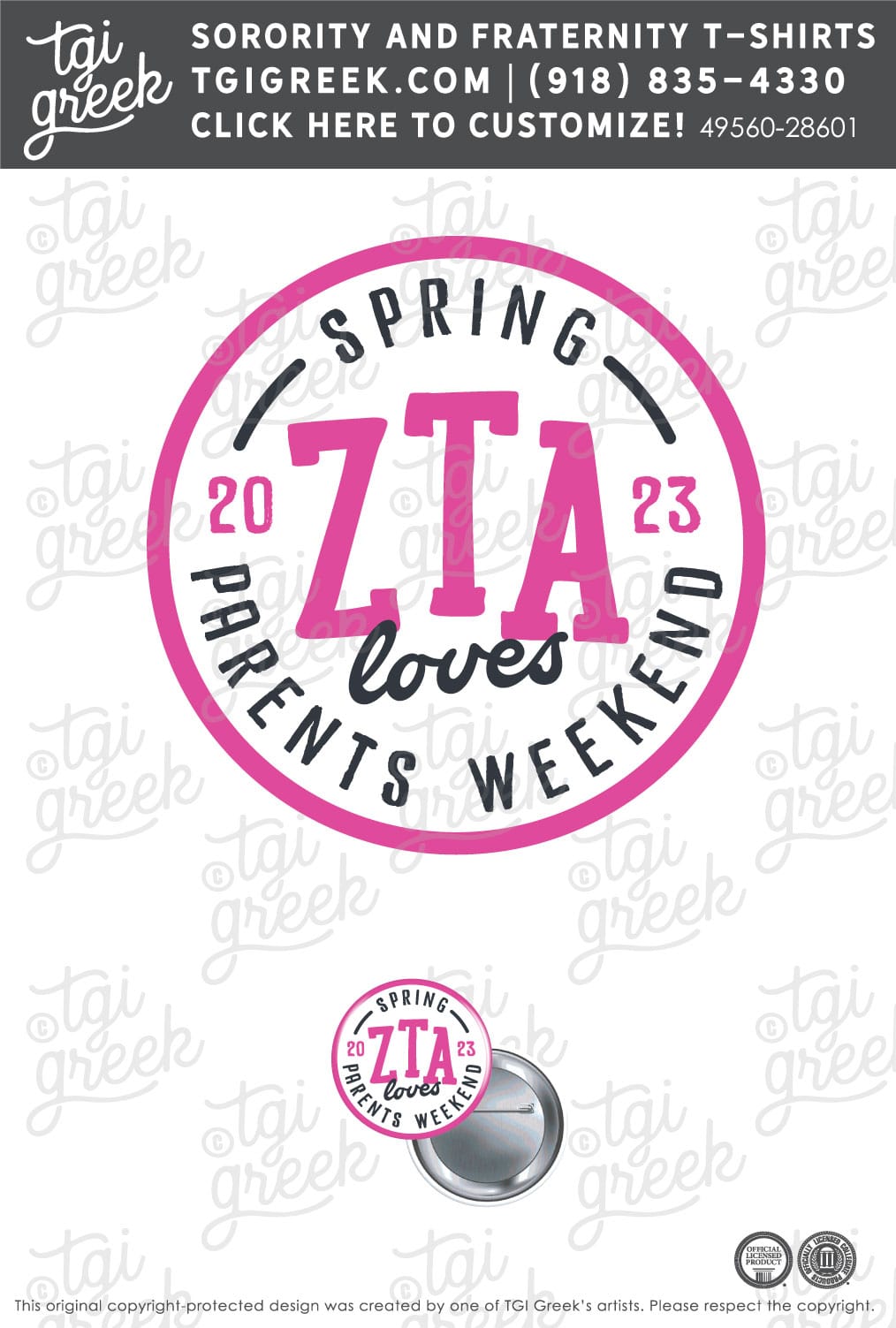 Zeta Tau Alpha – GSU Parents Weekend Buttons