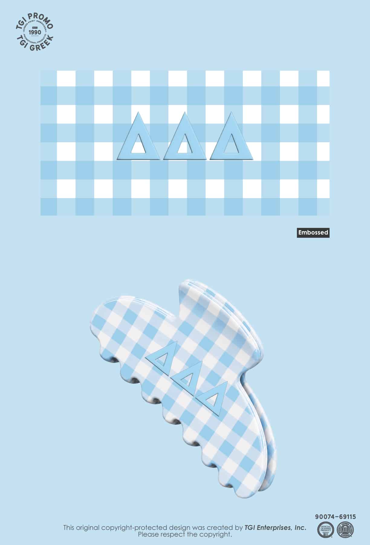 Delta Delta Delta – TGI Greek New Stock Sorority Claw Clip