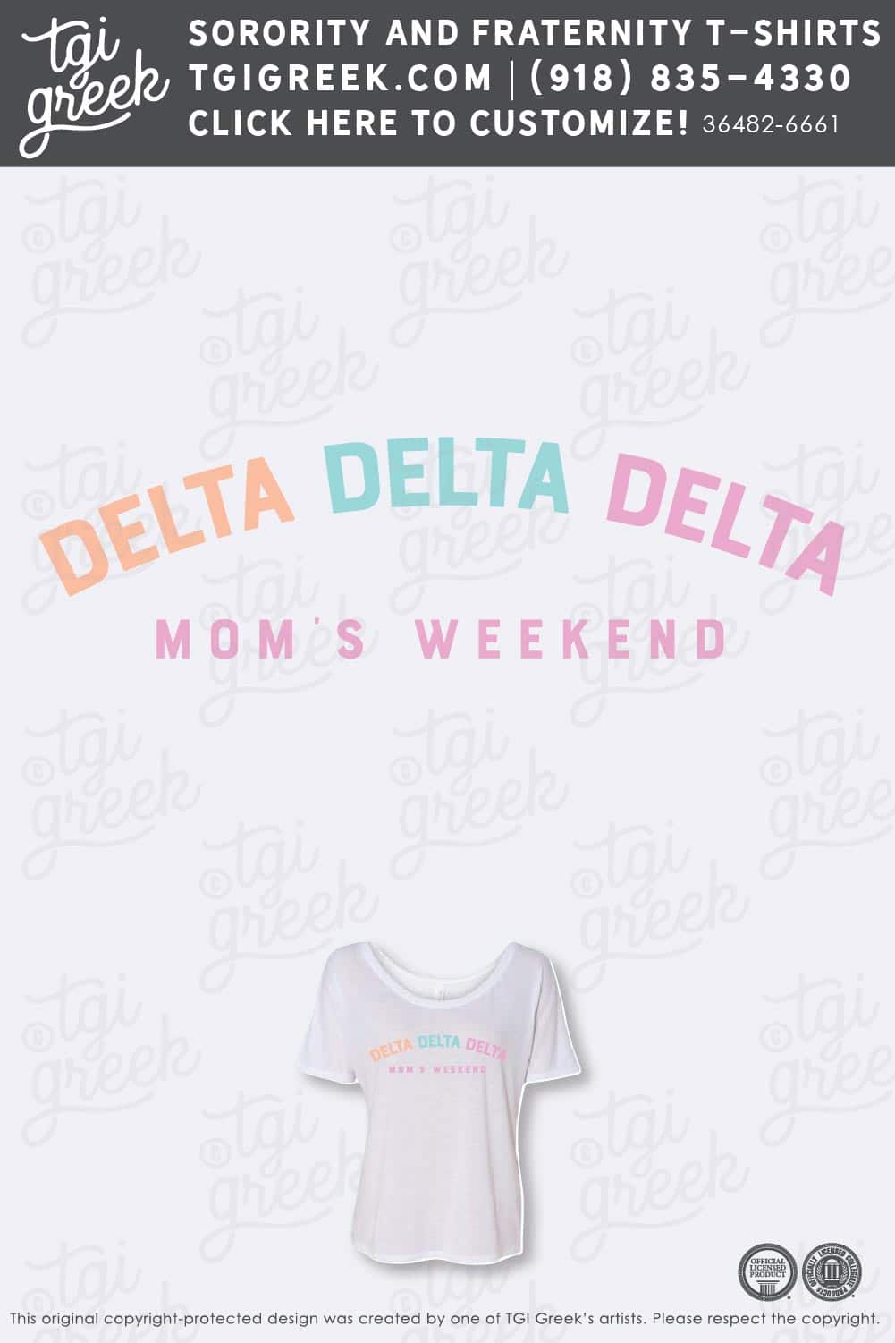 Delta Delta Delta KSU Moms Tshirt
