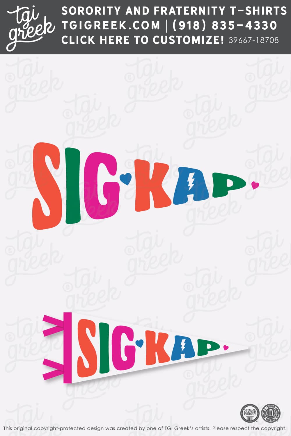 Francesca’s – Sigma Kappa Pennant Flag