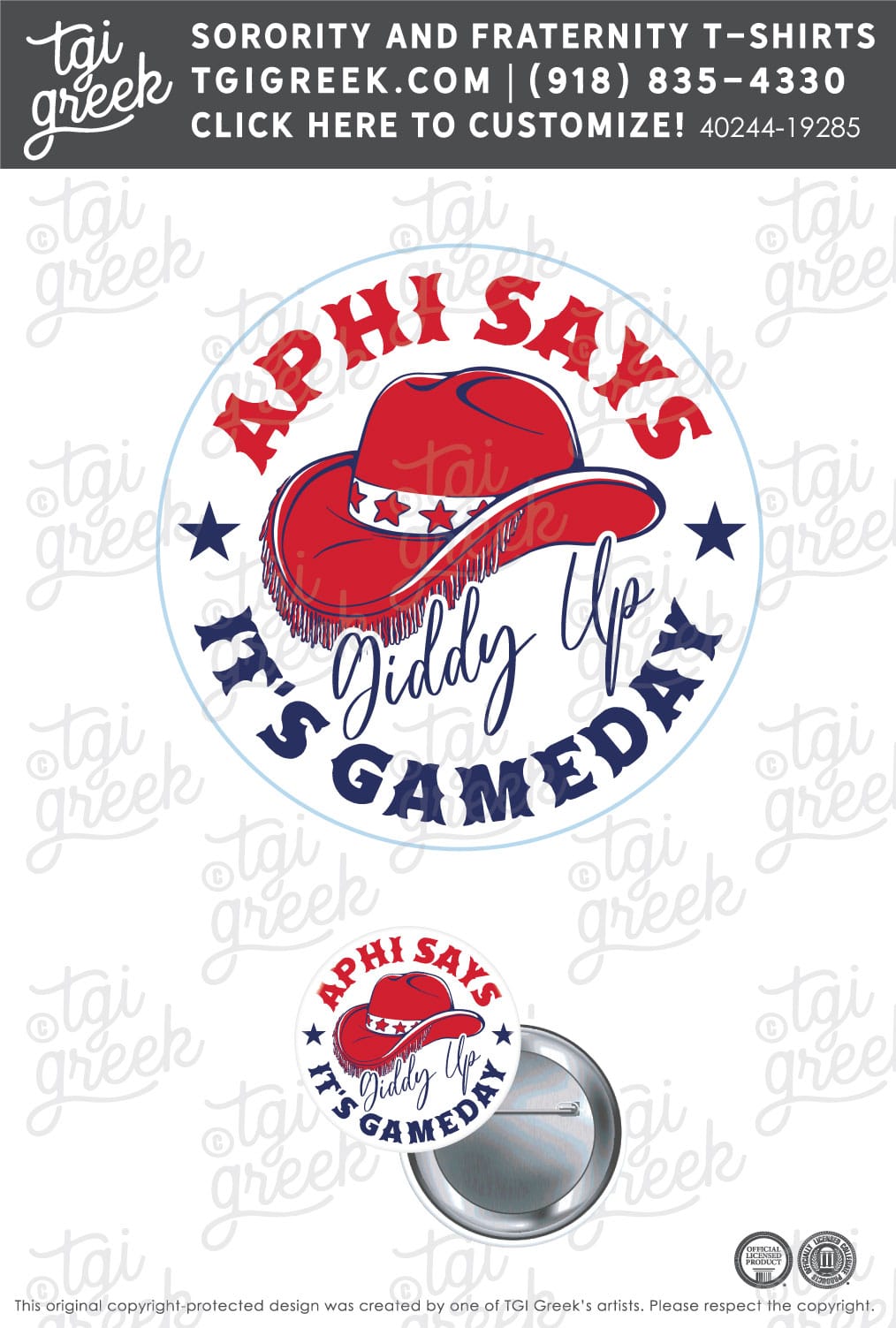 Alpha Phi – OU Game Day Button