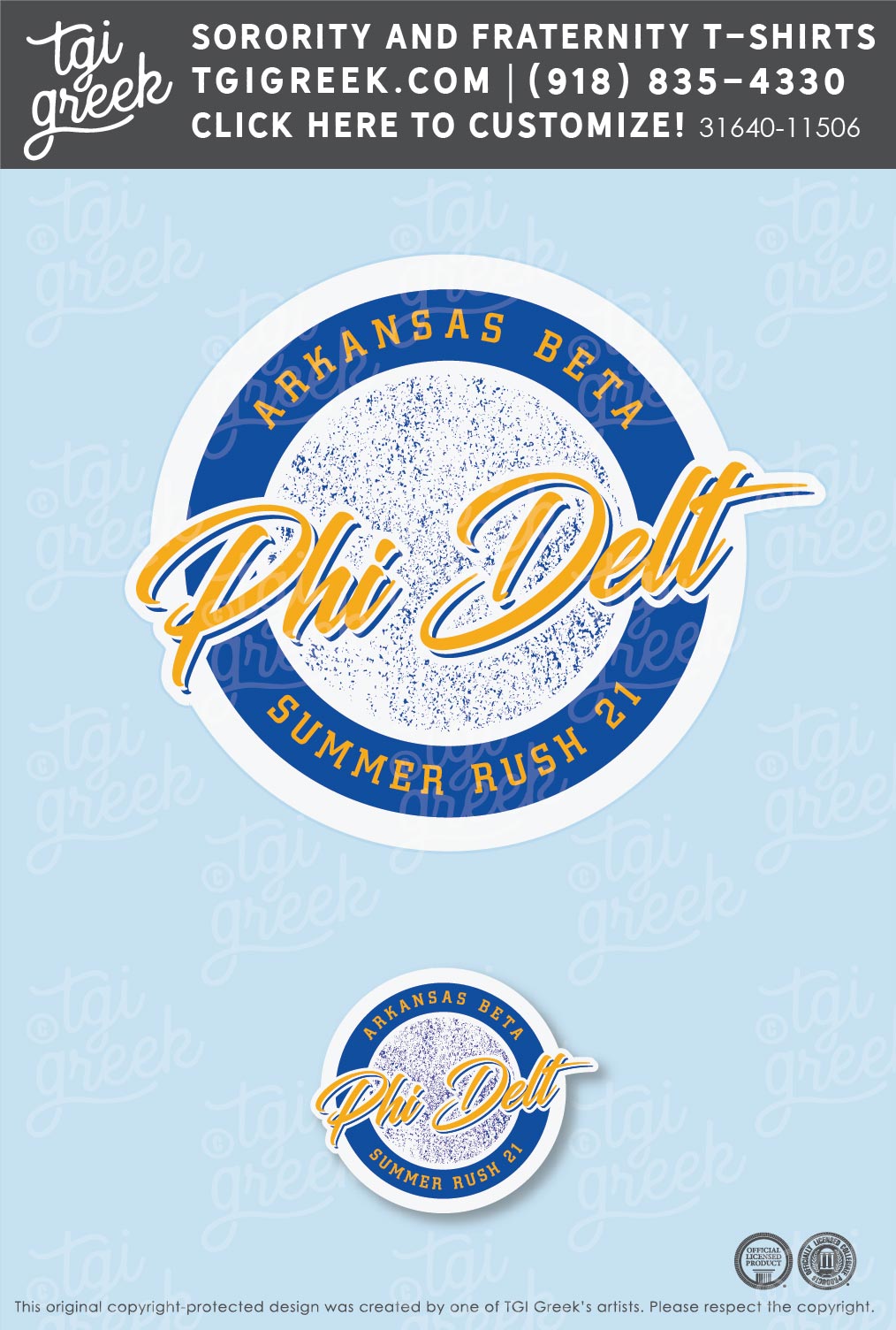 Phi Delta Theta – ARSU Rush Sticker