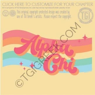 TGI-Alpha Chi Omega Retro Rainbow Magic