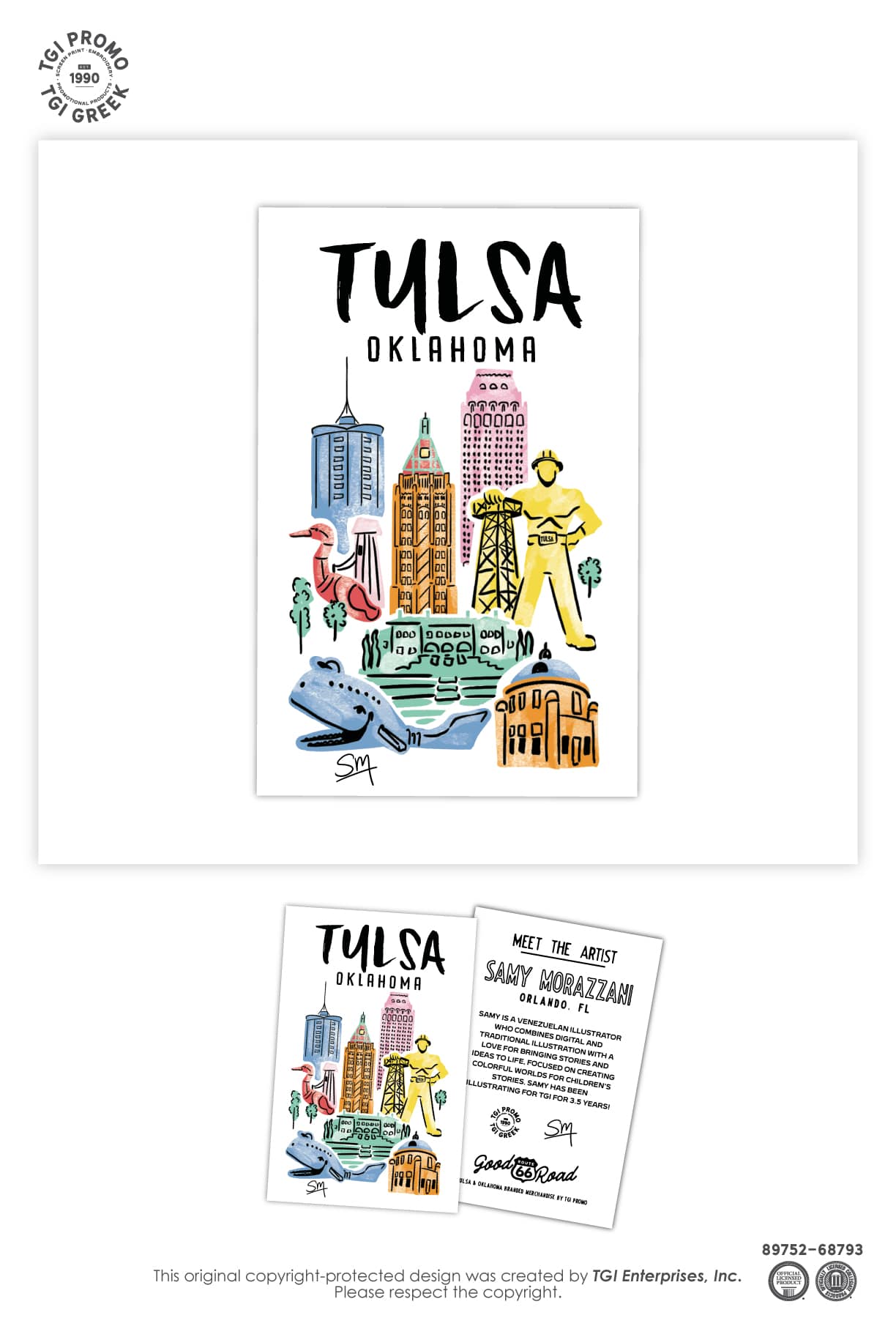 TGI Promo – Tulsa Mini Prints Doodle Landmarks