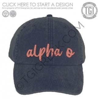 TGI-Alpha Omicron Pi Hat Design