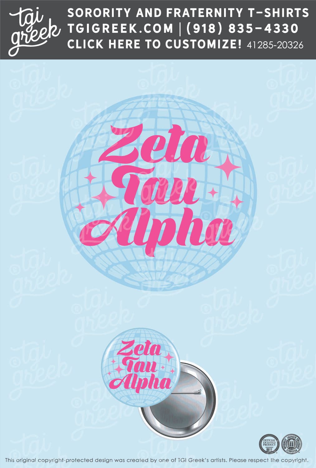 Zeta Tau Alpha – GSU Bid Day Button