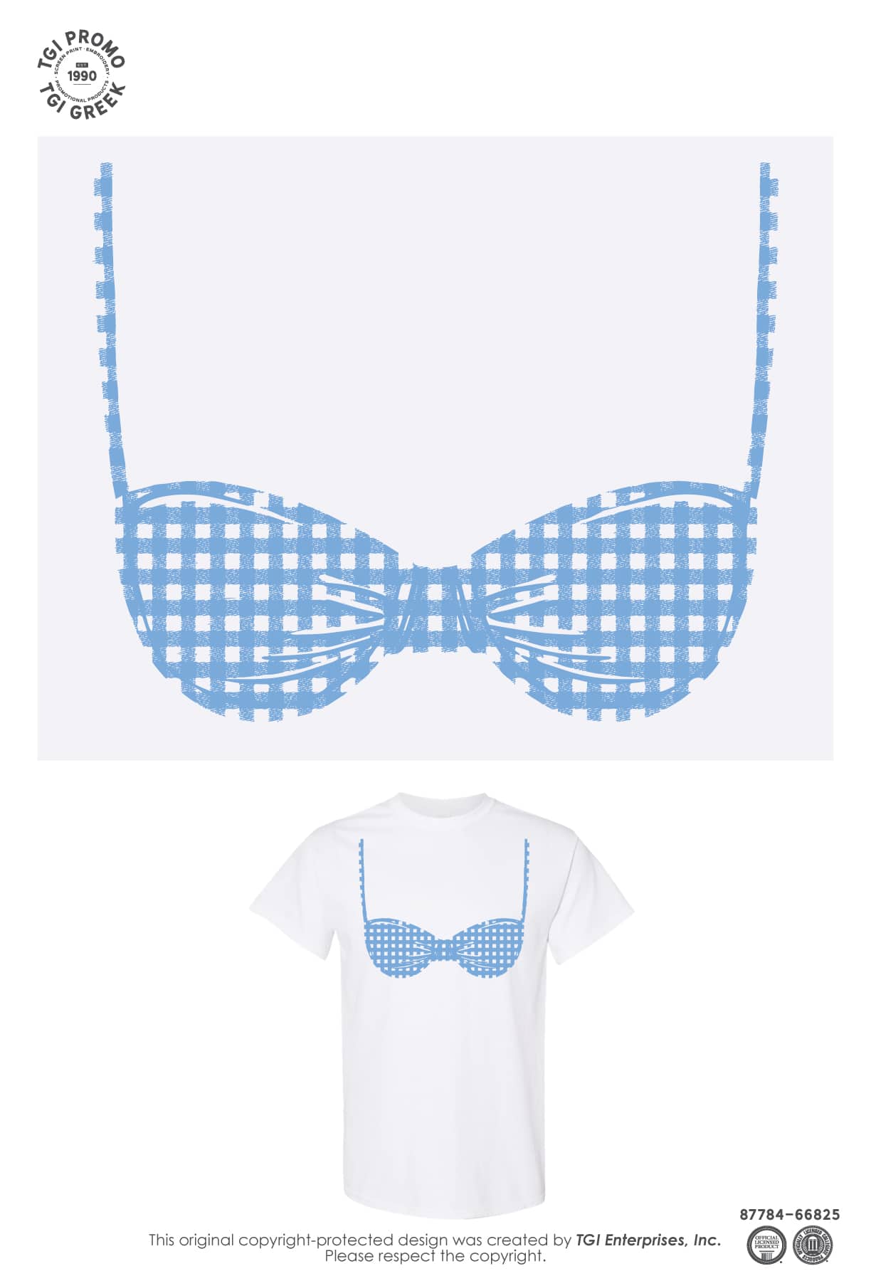 TGI Promo – Sip & Print Gingham Bikini Top
