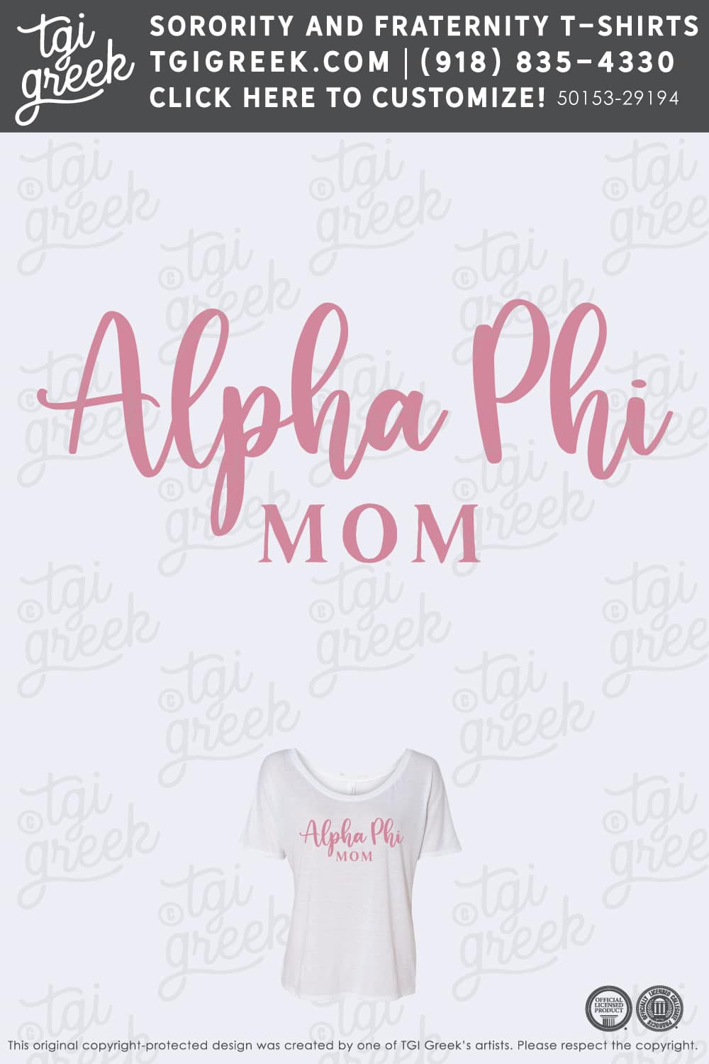Alpha Phi – OU Mom Tee Script