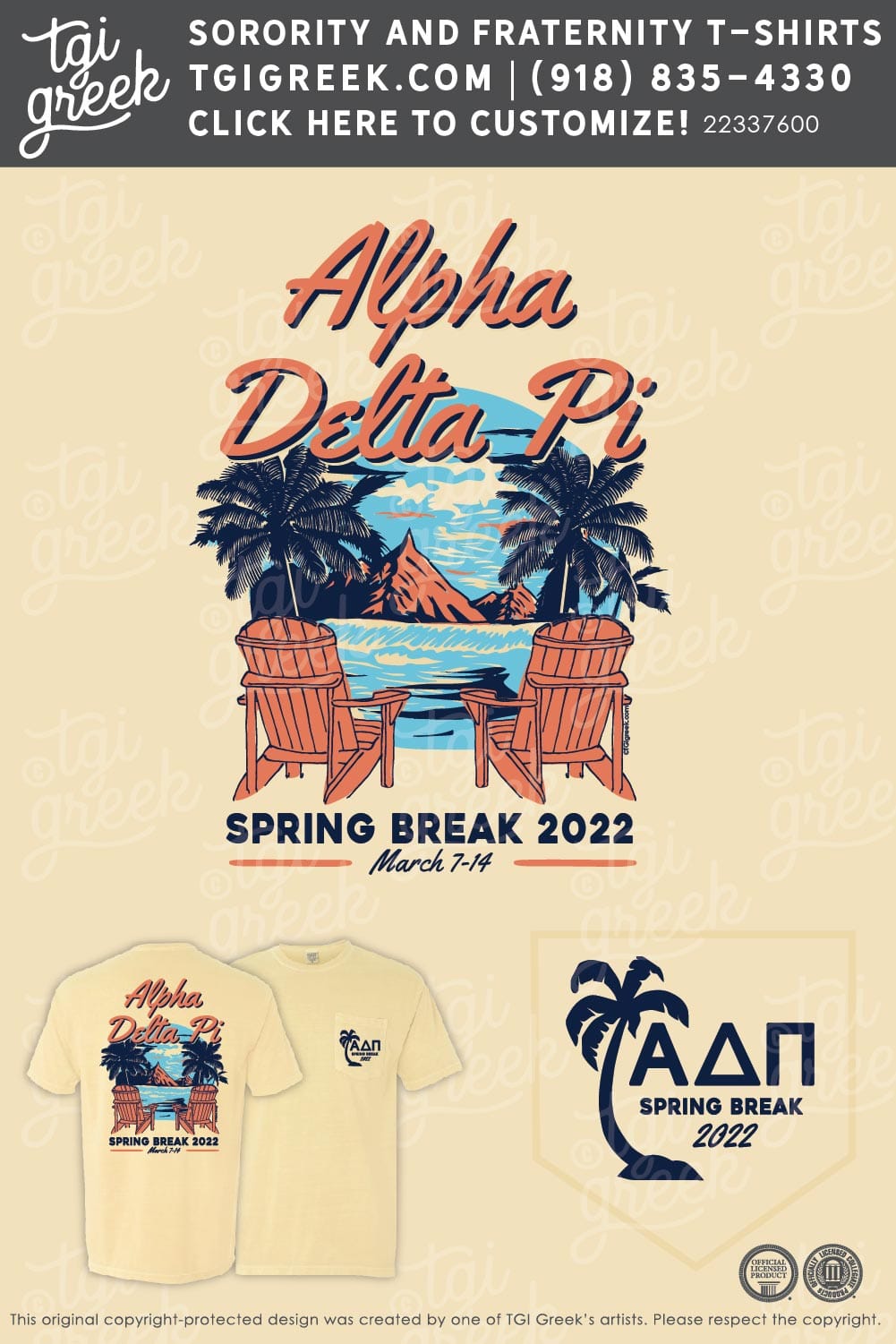 Alpha Delta Pi – Tulame Uni Spring Break Yellow