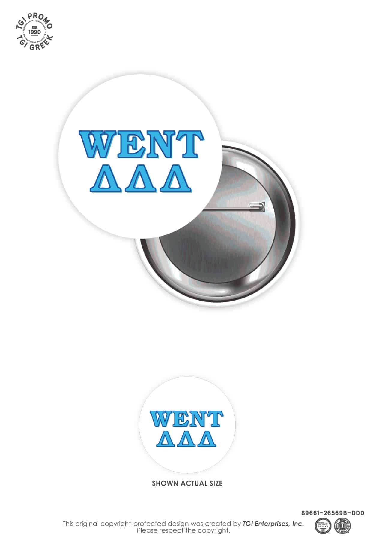 Delta Delta Delta – TGI Greek New Stock Greek Button