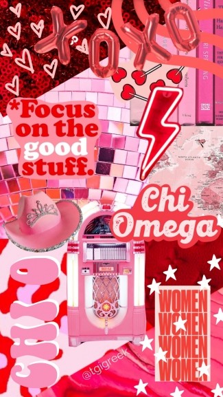 Phone Background – Chi Omega Neon Collage