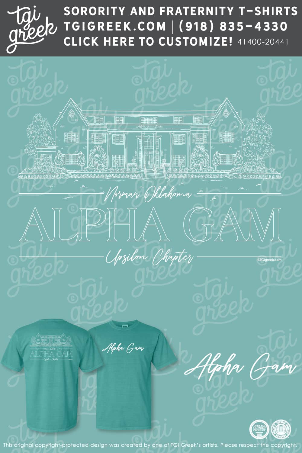 Alpha Gamma Delta  – OU Bid Day Bag House Tee