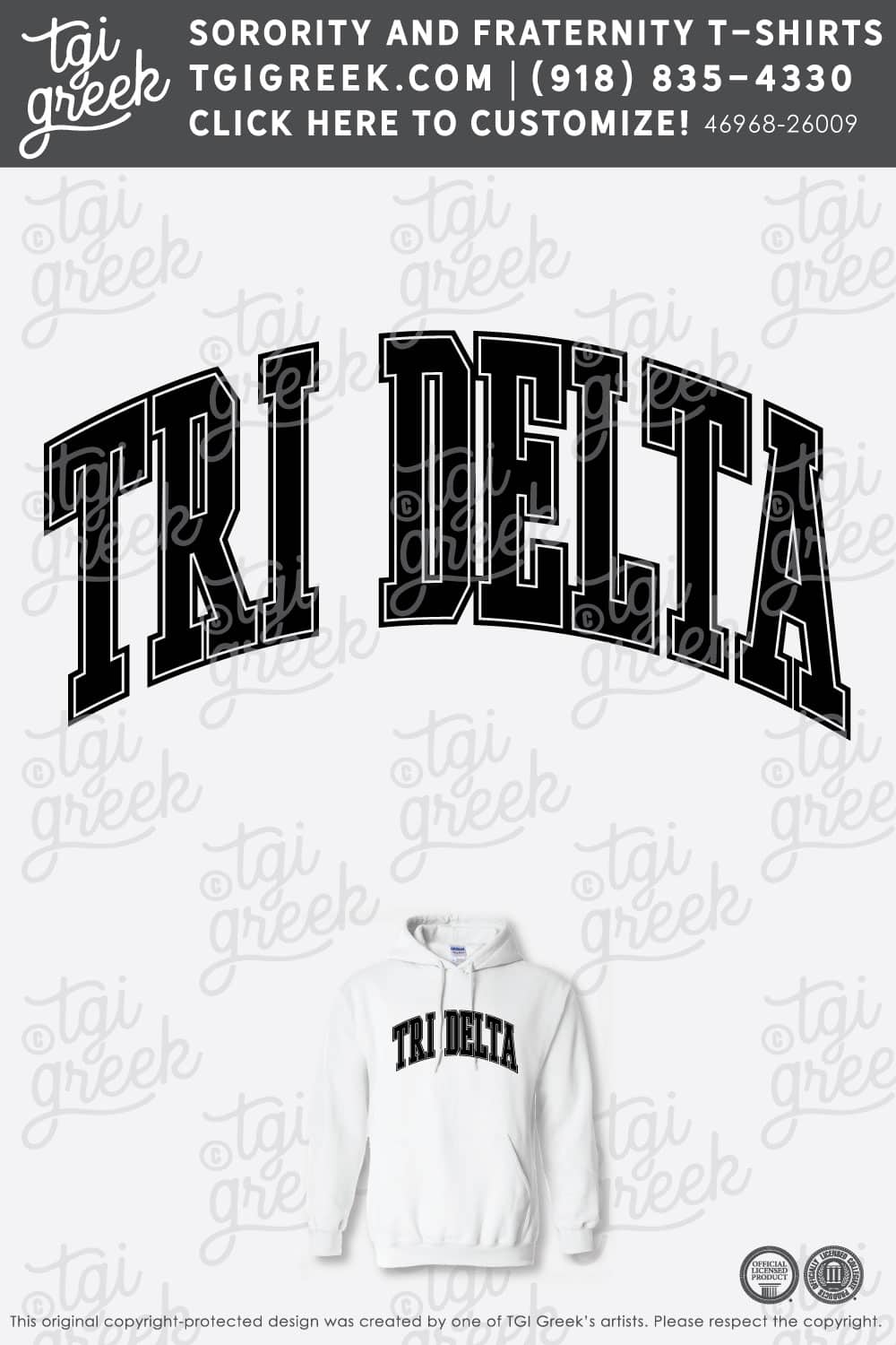TGI – Delta Delta Delta White Set Sweatshirt