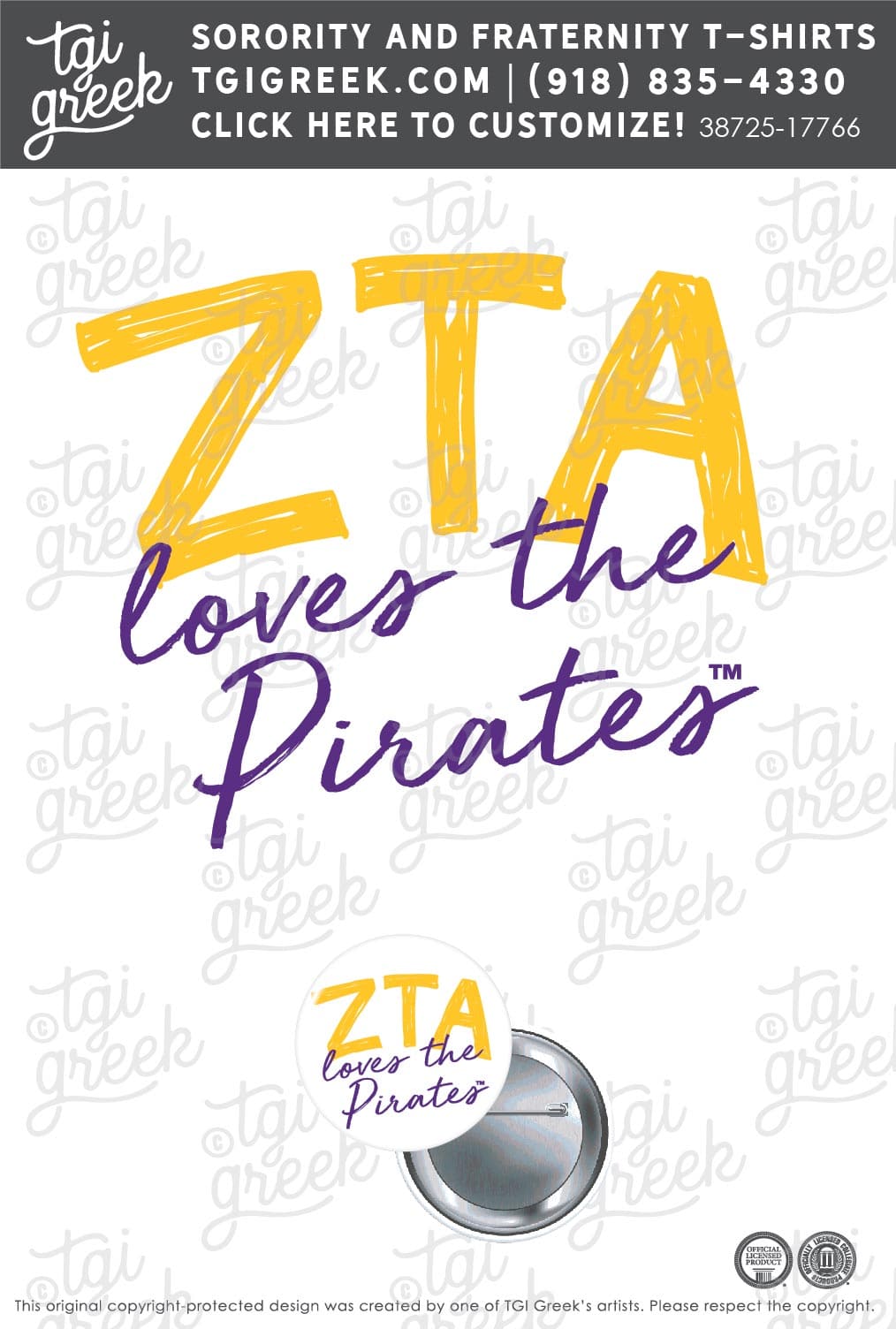 Zeta Tau Alpha – ECAU Game Day Pins
