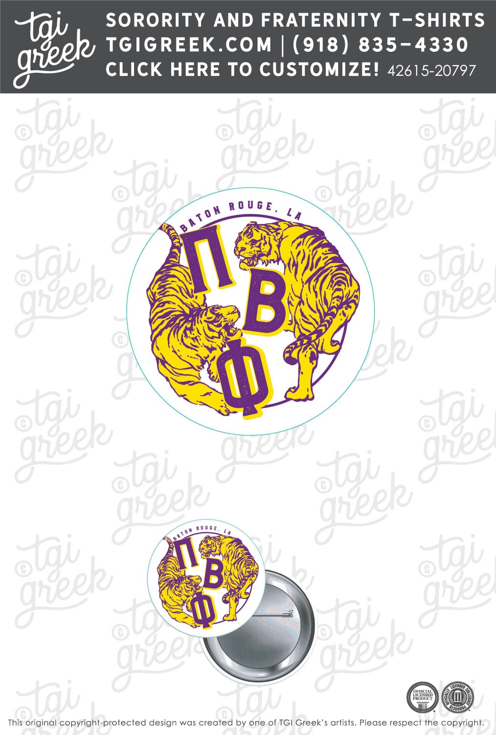 Pi Beta Phi – LSU Gameday Button
