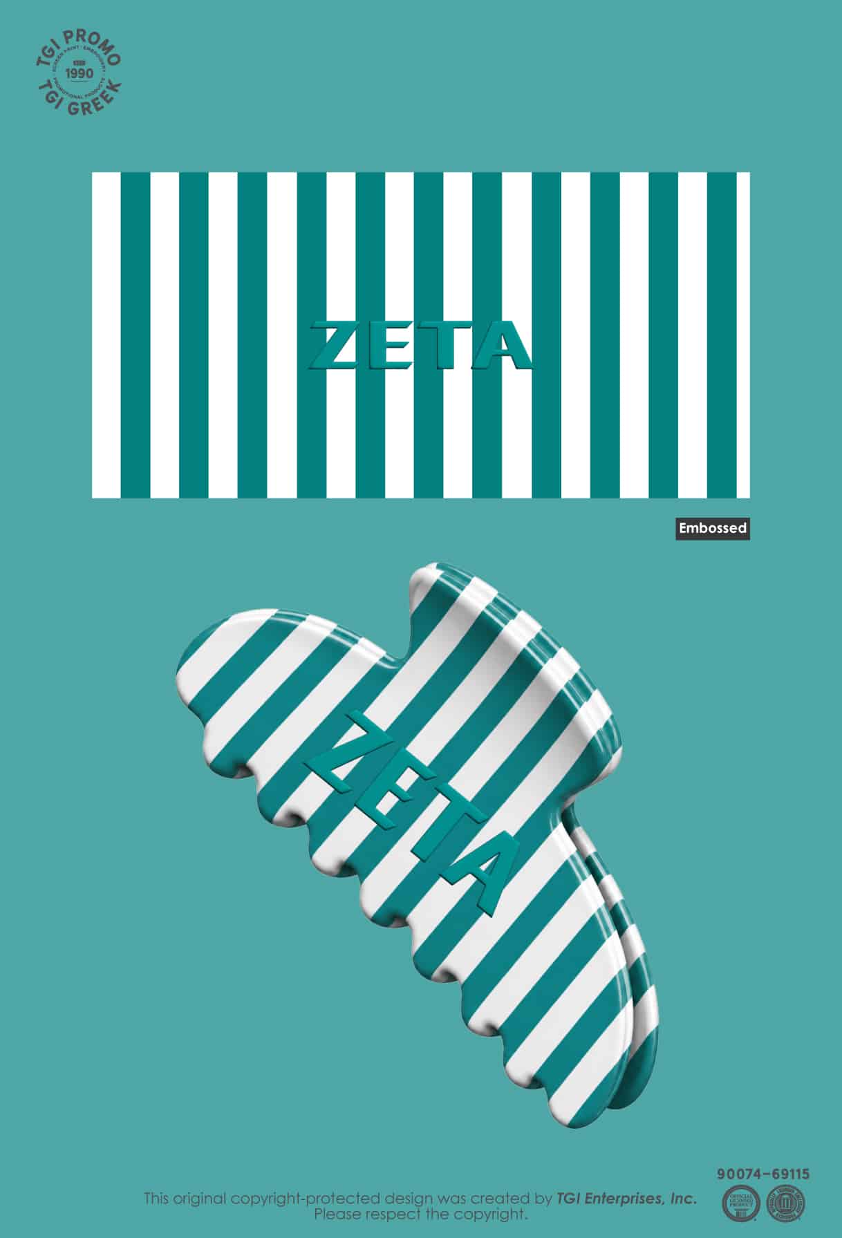 Zeta Tau Alpha – TGI Greek New Stock Sorority Claw Clip